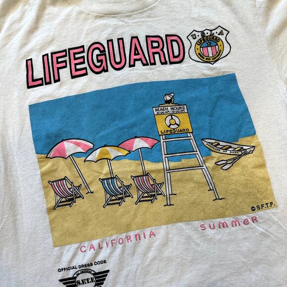 Vintage 1970s Lifeguard T-Shirt Vtg Single Stitch - Picture 2 of 6